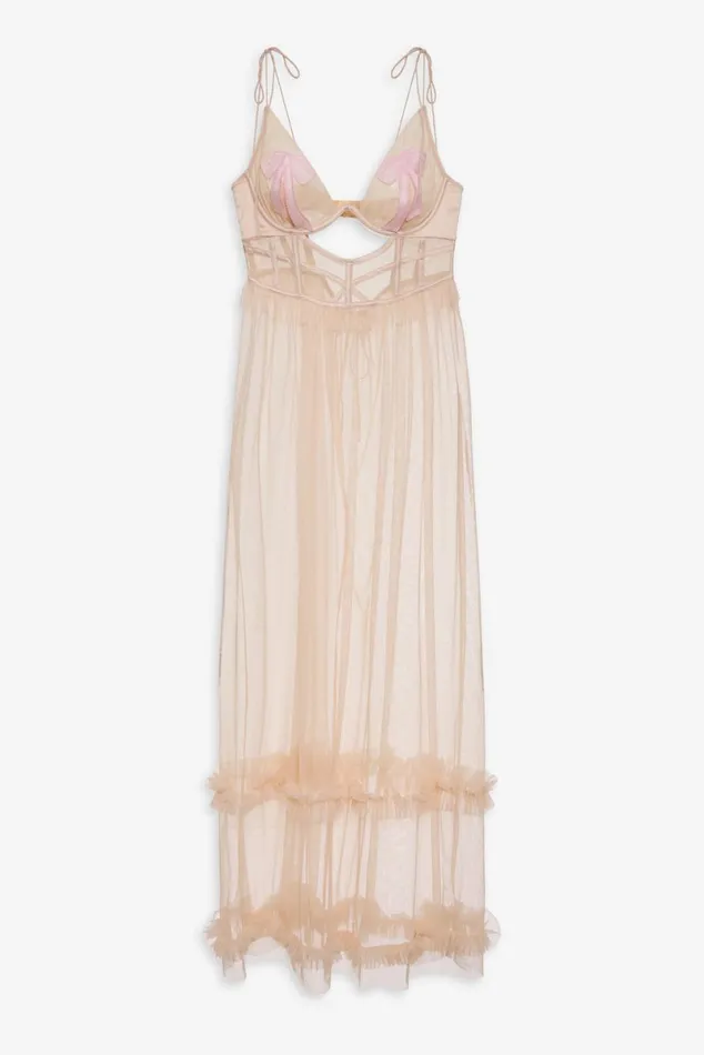 Women Lingerie For Love and Lemons Akeria Maxi Slip Dress Pink