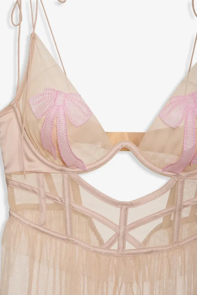 Women Lingerie For Love and Lemons Akeria Maxi Slip Dress Pink