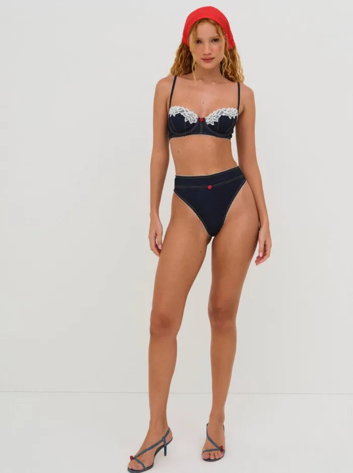 Women Lingerie For Love and Lemons Iris High Waisted Panty Blue