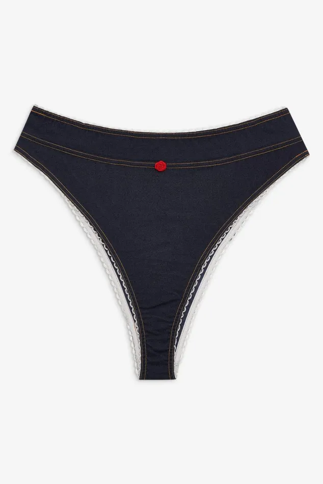 Women Lingerie For Love and Lemons Iris High Waisted Panty Blue