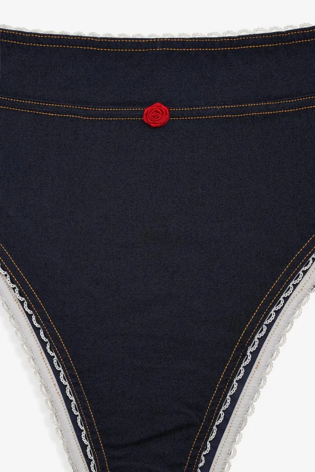 Women Lingerie For Love and Lemons Iris High Waisted Panty Blue