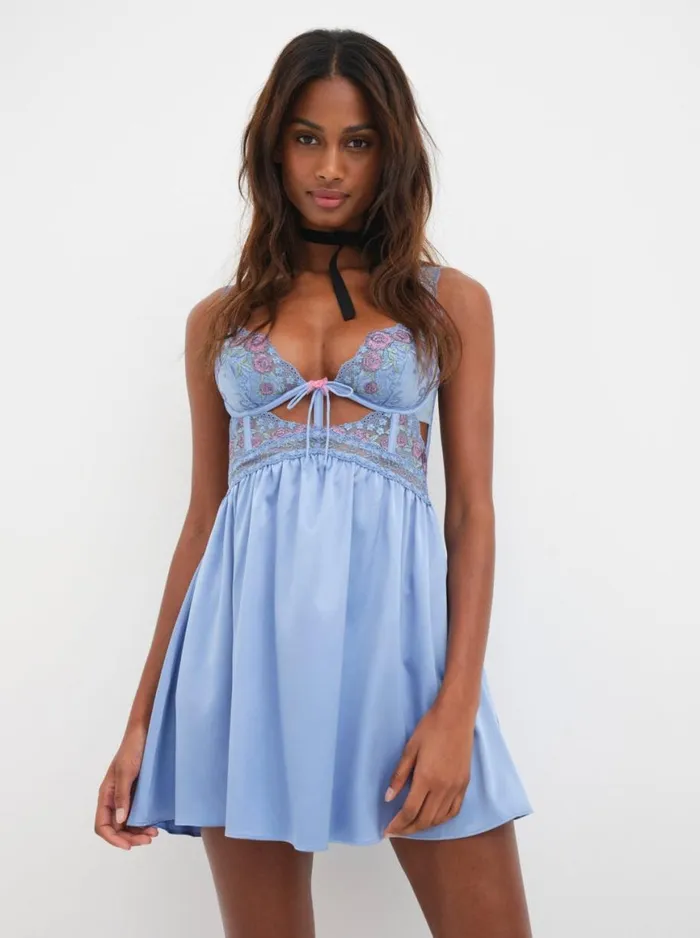 Women Lingerie For Love and Lemons Katara Slip Dress Blue
