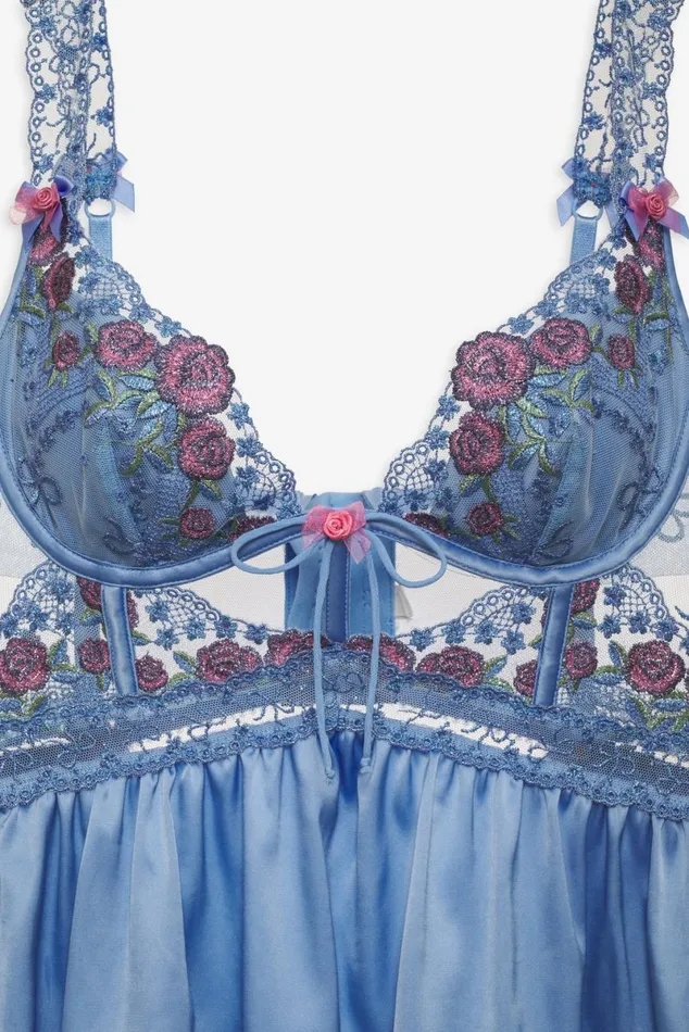Women Lingerie For Love and Lemons Katara Slip Dress Blue