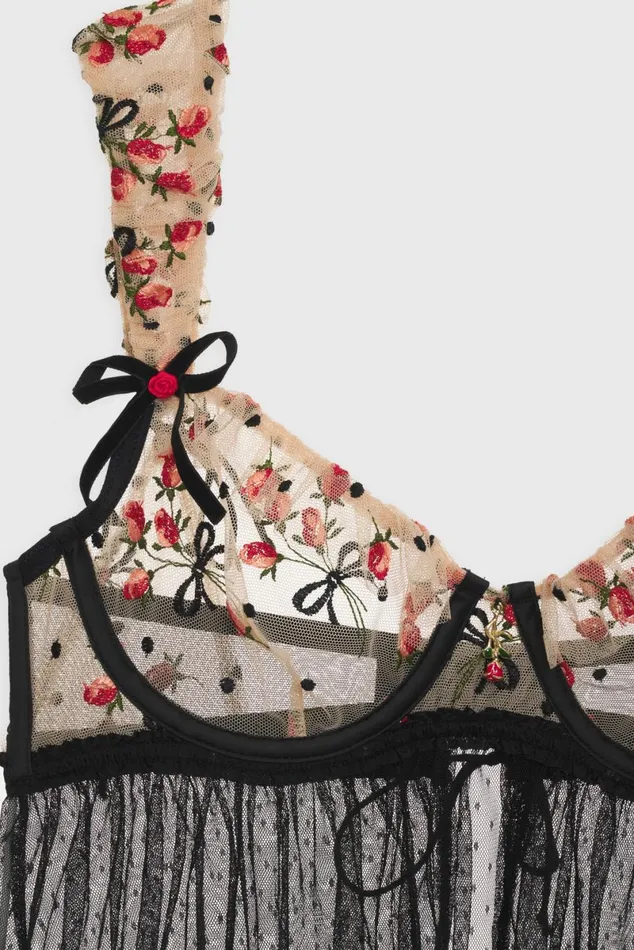 Women Lingerie For Love and Lemons Vera Babydoll Slip Dress Black Women Lingerie For Love and Lemons Vera Babydoll Slip Dress Black