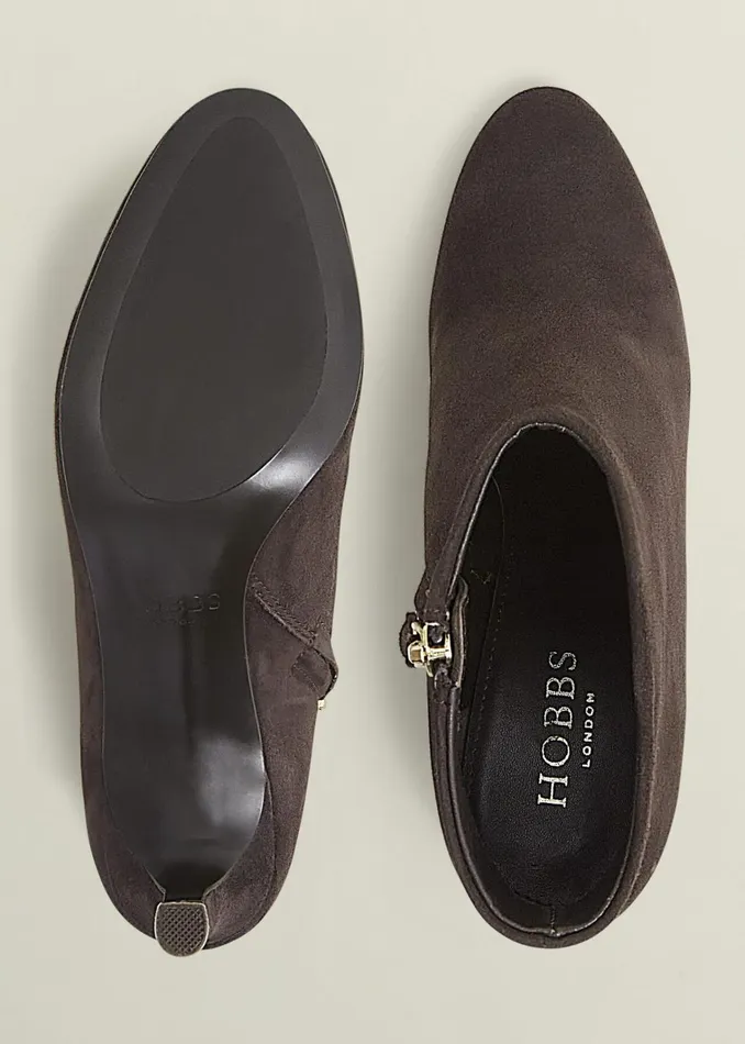 Women Lizzie Suede Ankle Boots Chocolate Brown Hobbs Boots