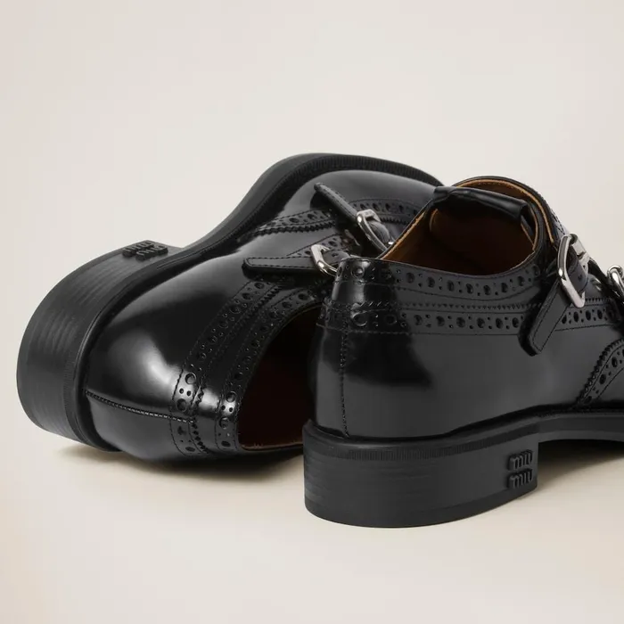 Women Loafers And LaceUps Miu Miu Church039s X Miu Miu Brushed Leather Double Monk Brogue Shoes Black Women Loafers And LaceUps Miu Miu Church039s X Miu Miu Brushed Leather Double Monk Brogue Shoes Black