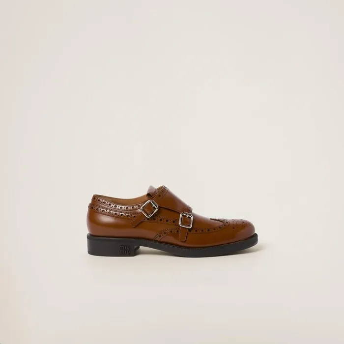 Women Loafers And LaceUps Miu Miu Church039s X Miu Miu Brushed Leather Double Monk Brogue Shoes Tobacco Women Loafers And LaceUps Miu Miu Church039s X Miu Miu Brushed Leather Double Monk Brogue Shoes Tobacco