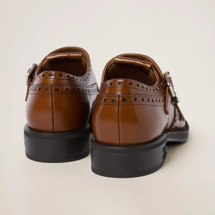 Women Loafers And LaceUps Miu Miu Church039s X Miu Miu Brushed Leather Double Monk Brogue Shoes Tobacco Women Loafers And LaceUps Miu Miu Church039s X Miu Miu Brushed Leather Double Monk Brogue Shoes Tobacco