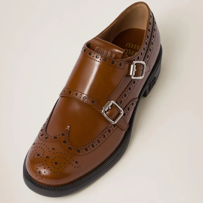 Women Loafers And LaceUps Miu Miu Church039s X Miu Miu Brushed Leather Double Monk Brogue Shoes Tobacco Women Loafers And LaceUps Miu Miu Church039s X Miu Miu Brushed Leather Double Monk Brogue Shoes Tobacco