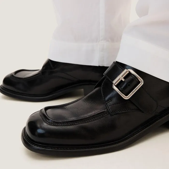 Women Loafers And LaceUps Miu Miu Leather Brogue Shoes Black Women Loafers And LaceUps Miu Miu Leather Brogue Shoes Black