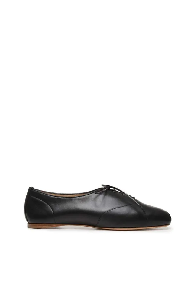 Women Loafers Gabriela Hearst Maya Flat Shoe In Black Leather