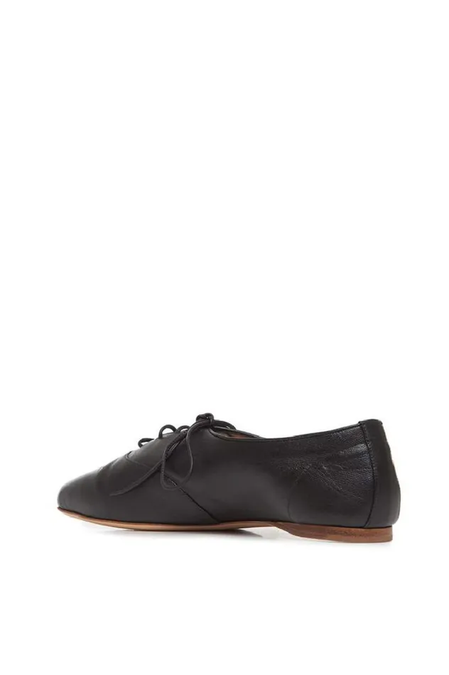 Women Loafers Gabriela Hearst Maya Flat Shoe In Black Leather