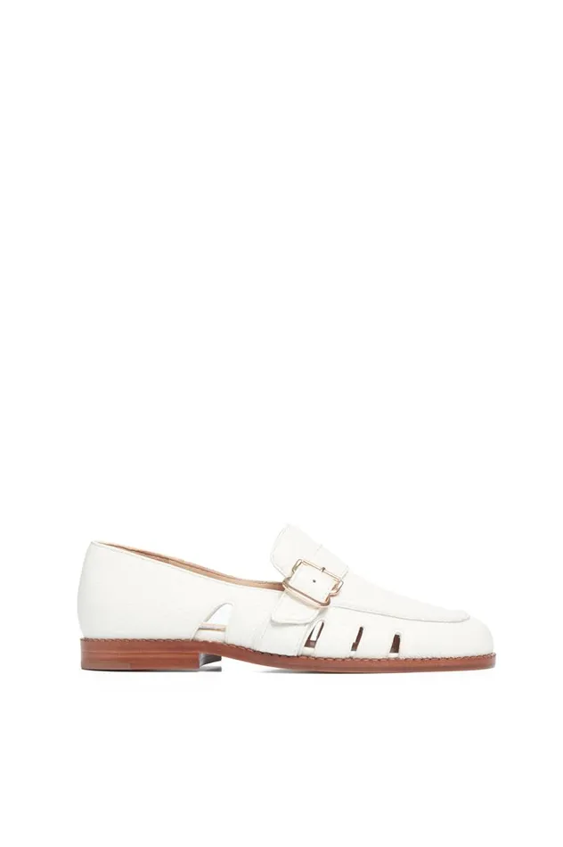 Women Loafers Gabriela Hearst Simon Loafer In Cream Leather