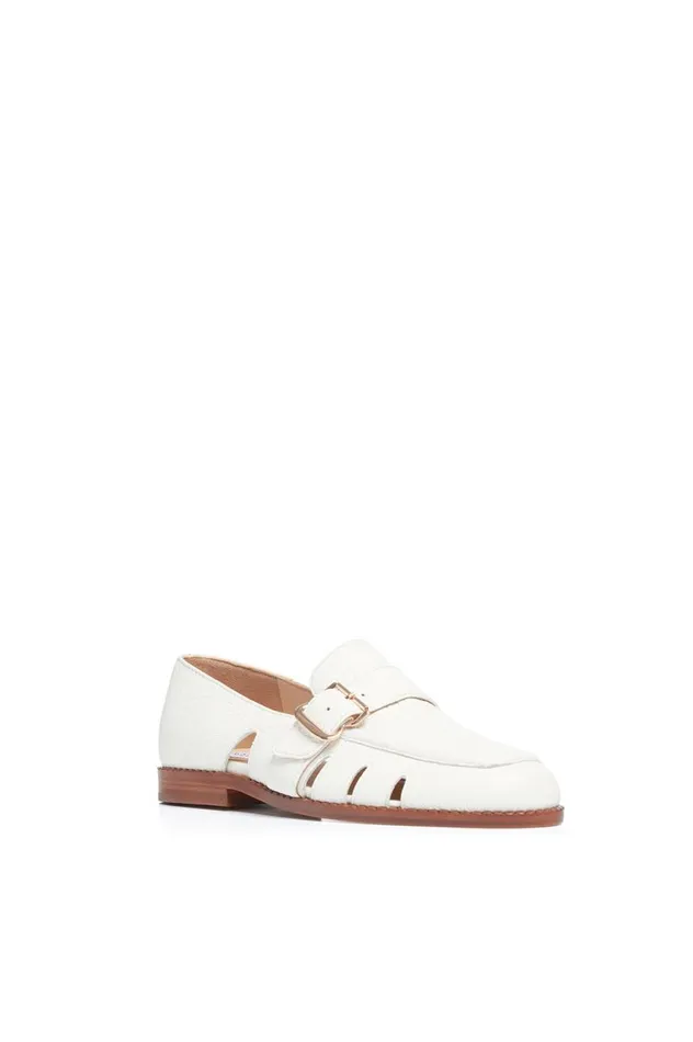Women Loafers Gabriela Hearst Simon Loafer In Cream Leather