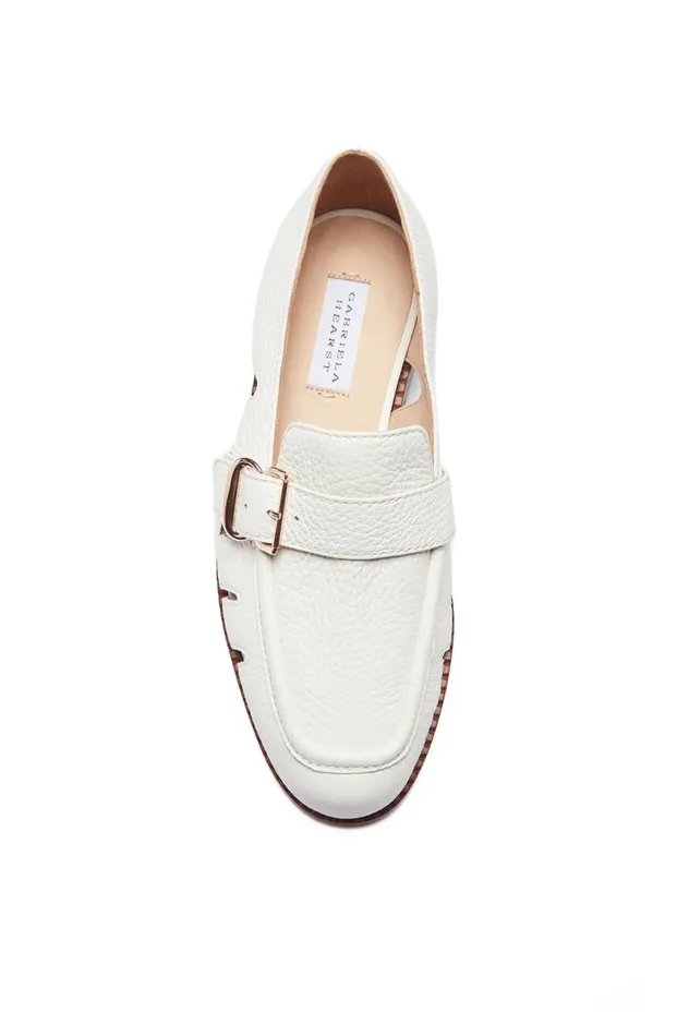 Women Loafers Gabriela Hearst Simon Loafer In Cream Leather