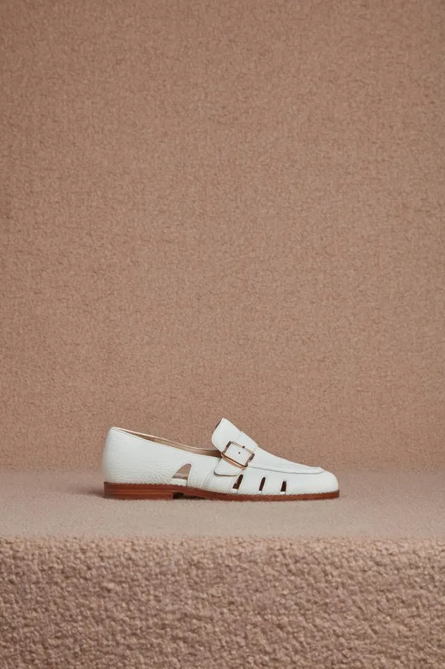 Women Loafers Gabriela Hearst Simon Loafer In Cream Leather