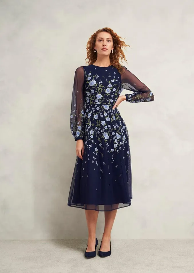 Women Lois Embroidered Dress Midnight Multi Hobbs Dresses and Jumpsuits