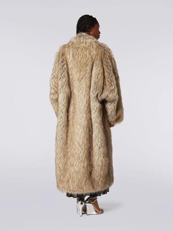 Women Long Faux Fur Coat Multicoloured Missoni Coats and Jackets Women Long Faux Fur Coat Multicoloured Missoni Coats and Jackets