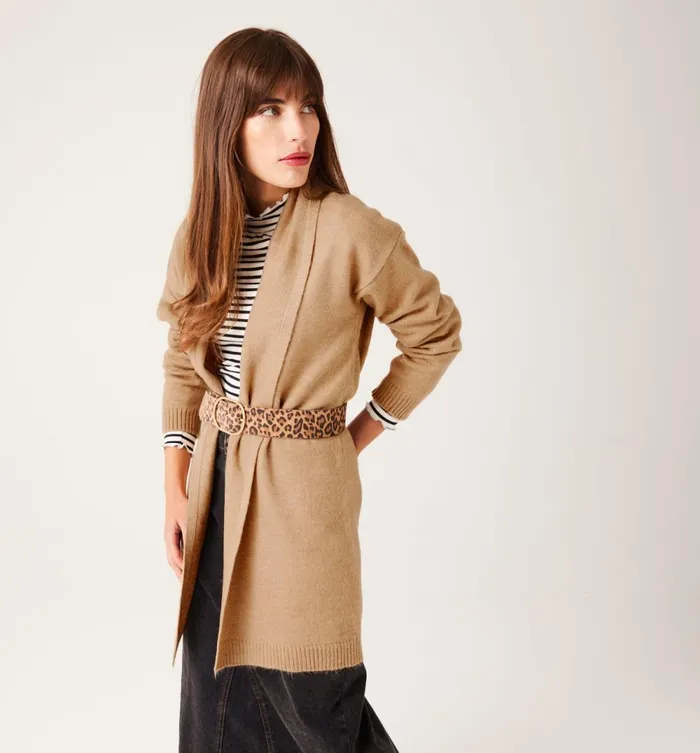 Women Long Knit Cardigan 8211 Beige Promod Jumpers And Cardigans