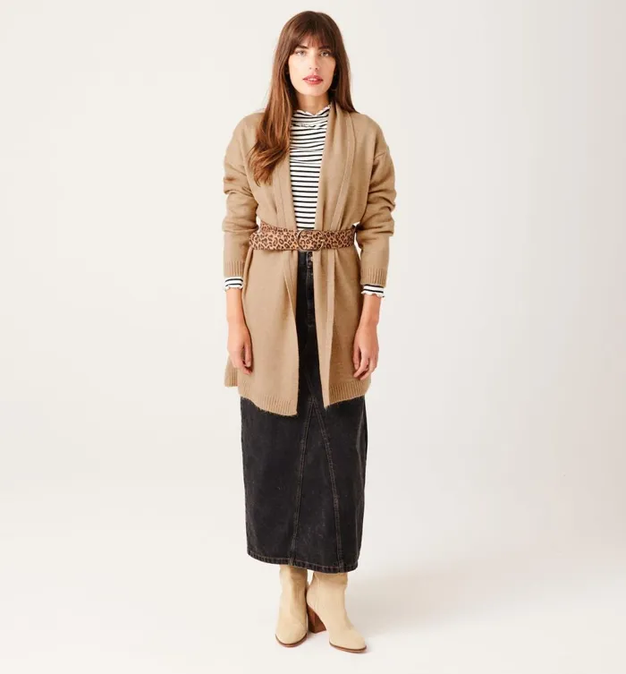 Women Long Knit Cardigan 8211 Beige Promod Jumpers And Cardigans
