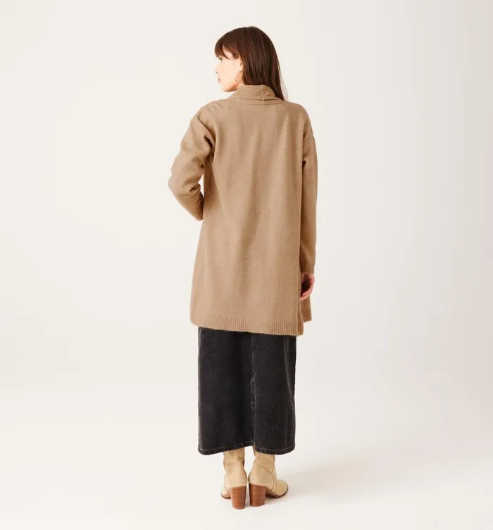 Women Long Knit Cardigan 8211 Beige Promod Jumpers And Cardigans