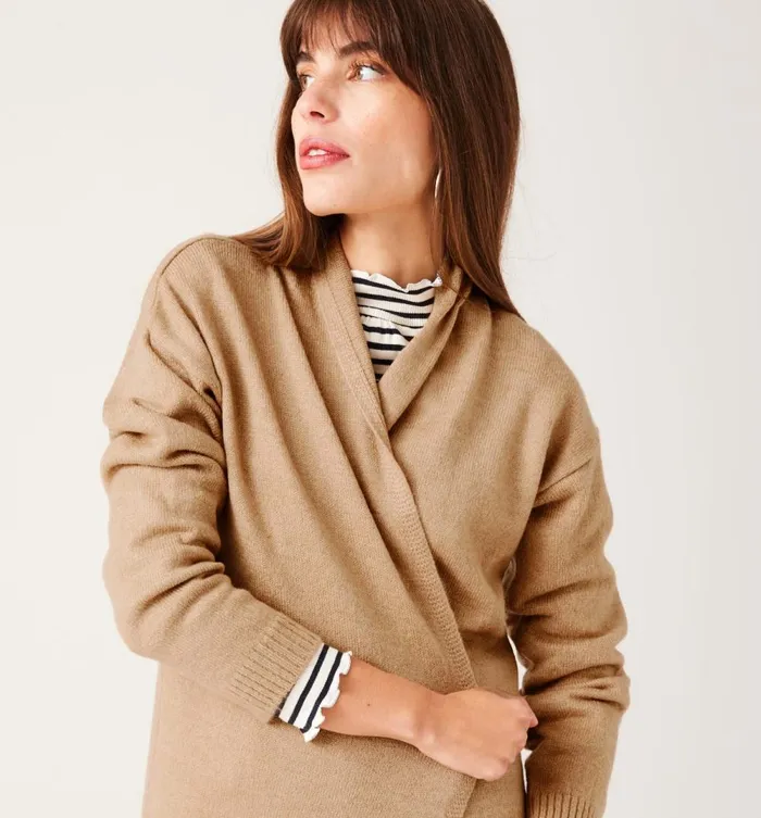 Women Long Knit Cardigan 8211 Beige Promod Jumpers And Cardigans