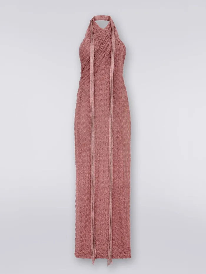 Women Long LaceEffect Sarong Cover Up With Lam Pink Lam Missoni Beachwear