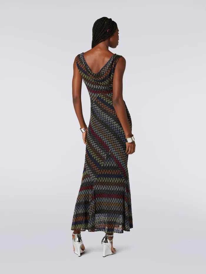 Women Long Lam Viscose VNeck Dress Multicoloured Missoni Dresses Women Long Lam Viscose VNeck Dress Multicoloured Missoni Dresses