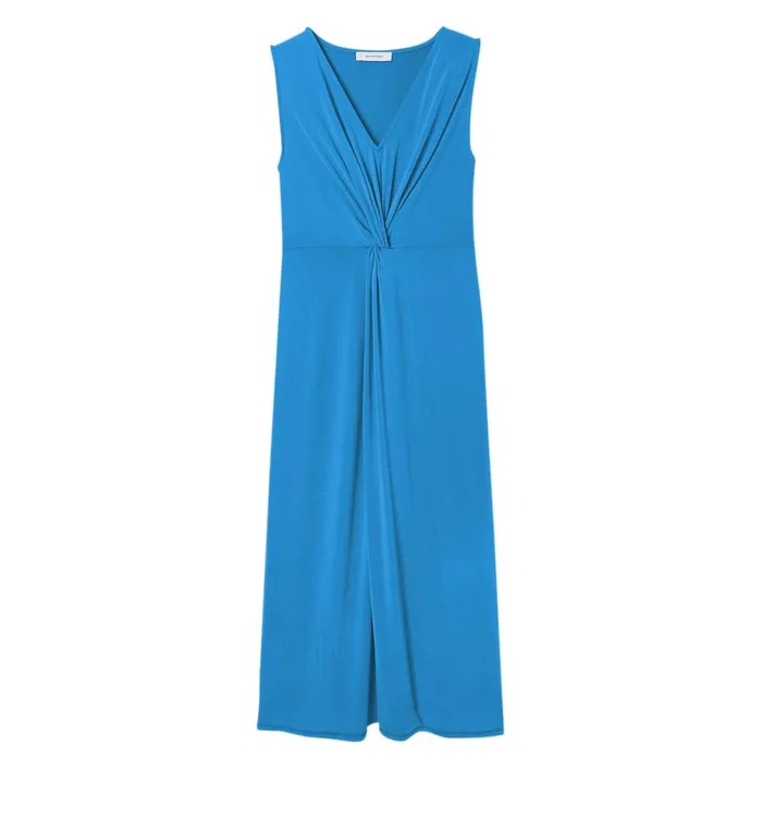 Women Long Plain Jersey Dress 8211 Cobalt Promod Dresses