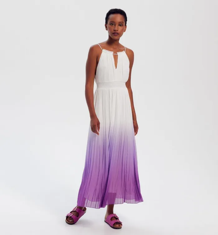 Women Long Pleated Dress 8211 Multicolour Print Promod Dresses Women Long Pleated Dress 8211 Multicolour Print Promod Dresses