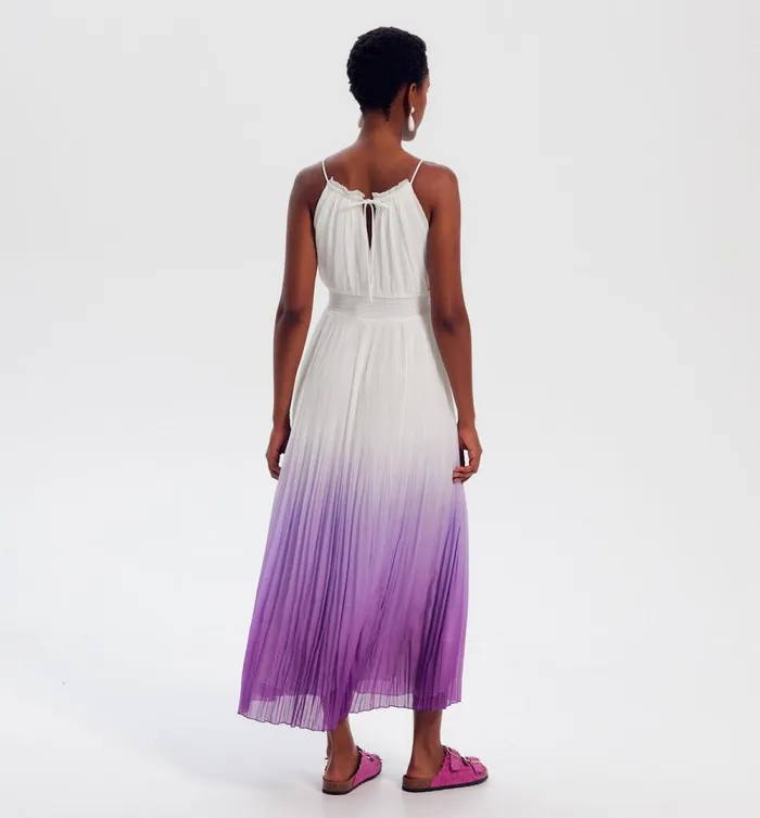 Women Long Pleated Dress 8211 Multicolour Print Promod Dresses Women Long Pleated Dress 8211 Multicolour Print Promod Dresses
