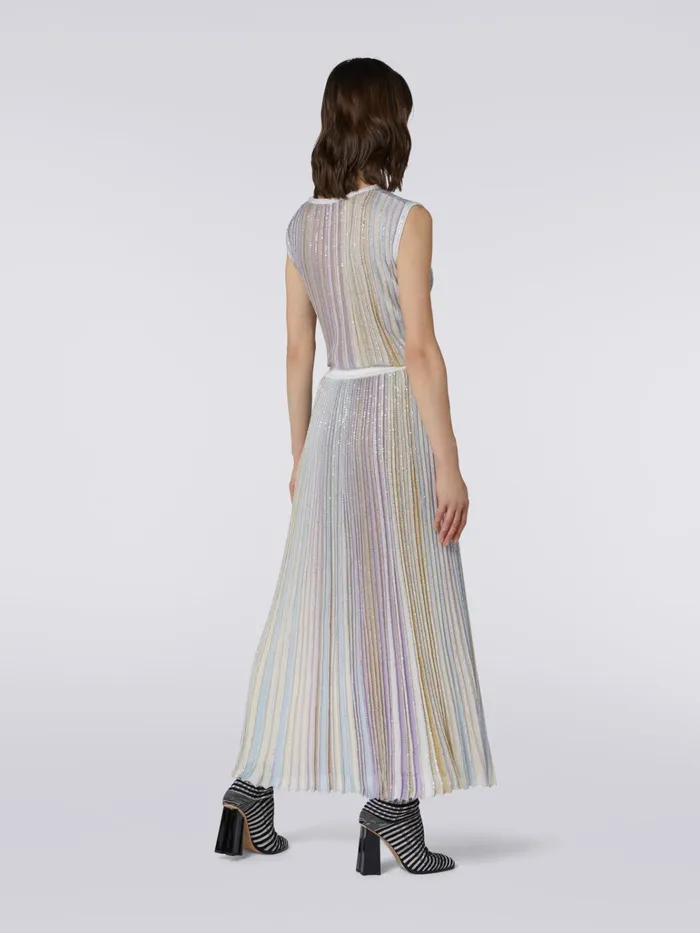 Women Long Pleated Viscose Blend Skirt With Sequins Multicoloured Missoni Skirts