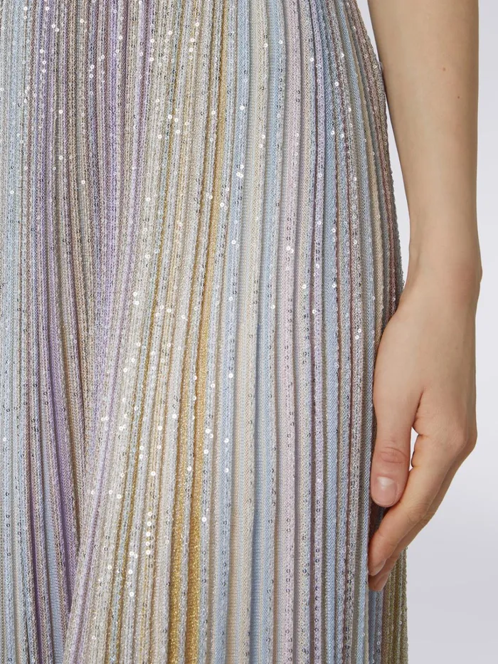 Women Long Pleated Viscose Blend Skirt With Sequins Multicoloured Missoni Skirts