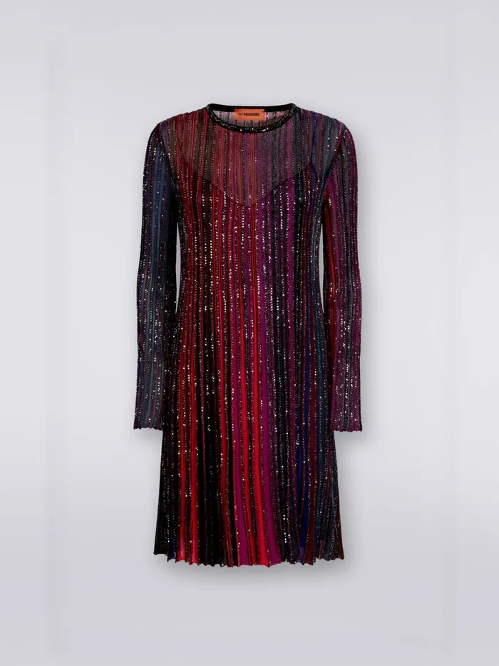 Women LongSleeved Dress With Sequins Multicoloured Missoni Dresses