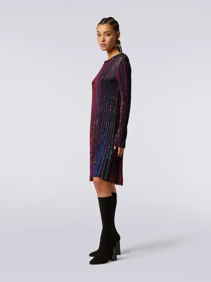 Women LongSleeved Dress With Sequins Multicoloured Missoni Dresses Women LongSleeved Dress With Sequins Multicoloured Missoni Dresses