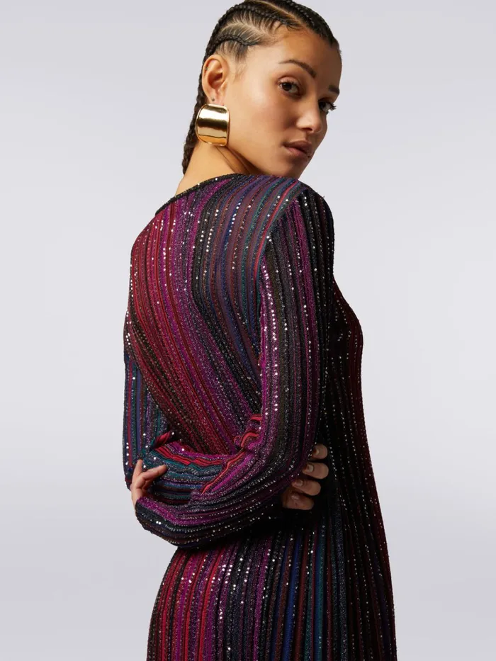 Women LongSleeved Dress With Sequins Multicoloured Missoni Dresses Women LongSleeved Dress With Sequins Multicoloured Missoni Dresses