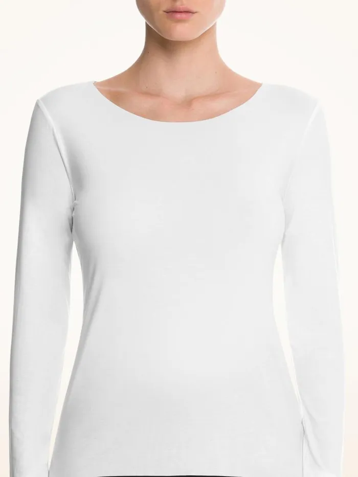 Women Longsleeved Tops Wolford Aurora Pure Pullover White