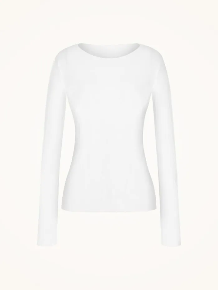 Women Longsleeved Tops Wolford Aurora Pure Pullover White