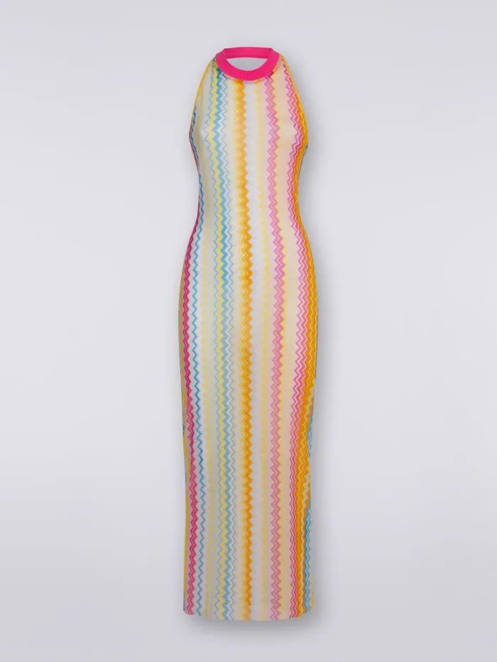 Women Long Viscose Tulle Cover Up Multicoloured Missoni Beachwear