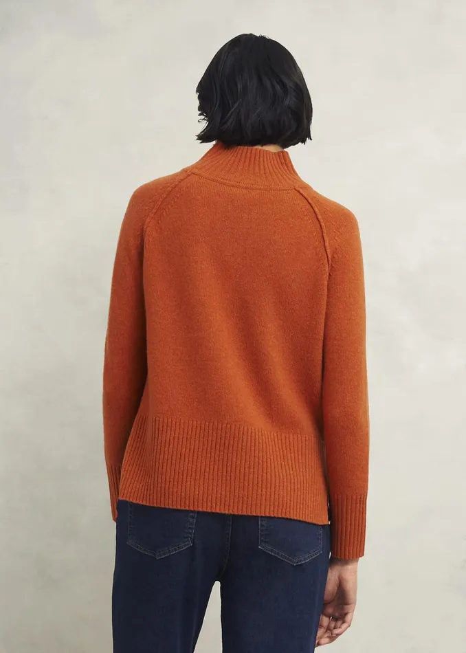 Women Lorraine Wool Blend Jumper Burnt Orange Hobbs Jumpers and Cardigans