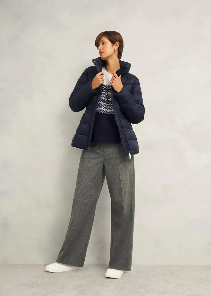 Women Lorrie Fairisle Jumper With Alpaca Ivory Navy Hobbs Jumpers and Cardigans
