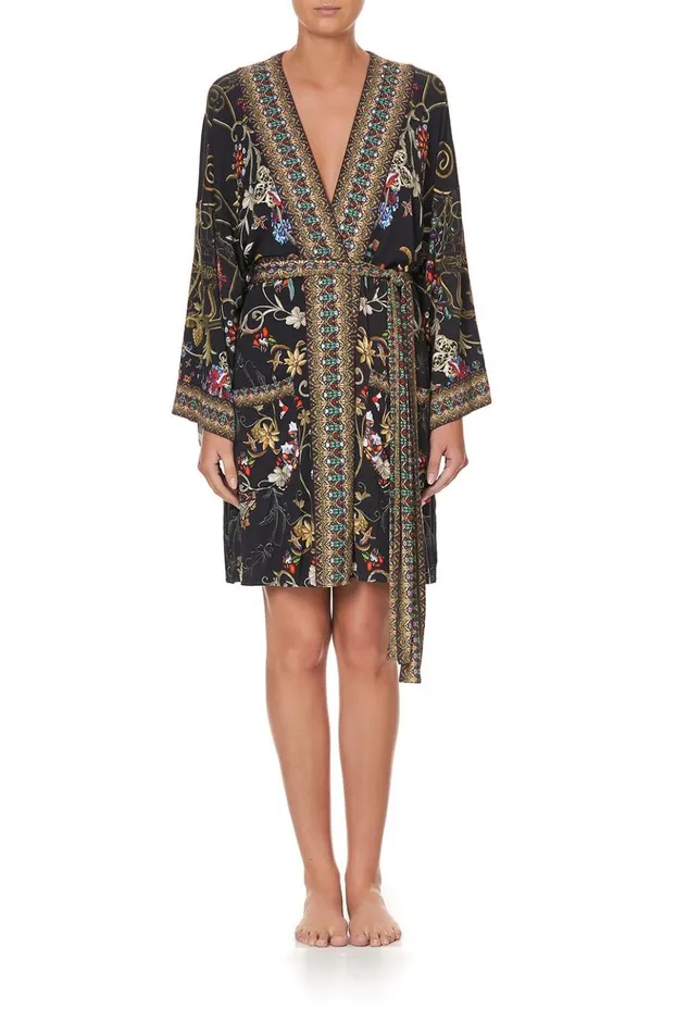 Women Loungewear Camilla Lounge Kimono With Tie Belt Dancing In The Dark