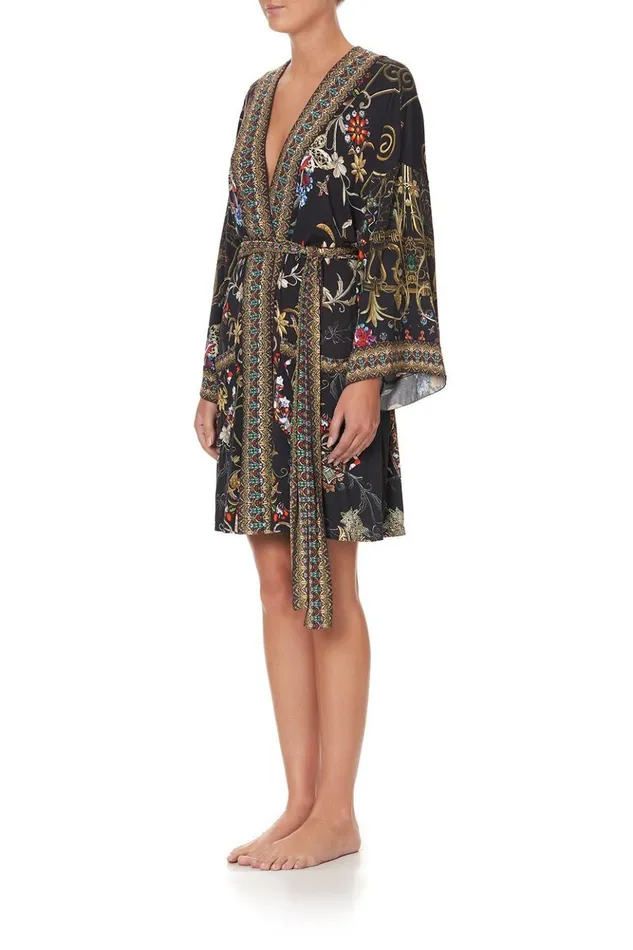 Women Loungewear Camilla Lounge Kimono With Tie Belt Dancing In The Dark