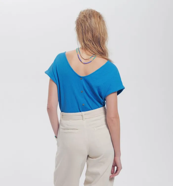 Women Love039 Embroidered Top 8211 Cobalt Promod Tops Women Love039 Embroidered Top 8211 Cobalt Promod Tops