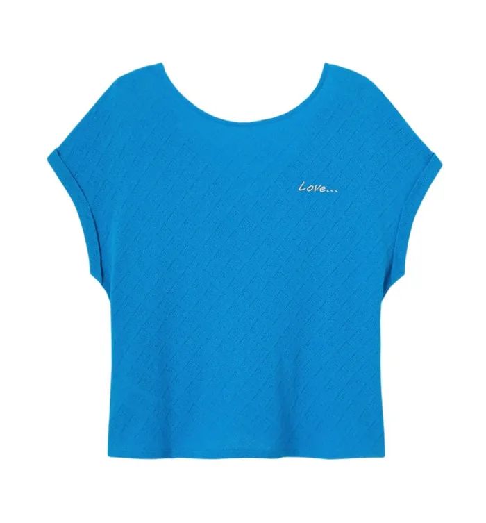 Women Love039 Embroidered Top 8211 Cobalt Promod Tops Women Love039 Embroidered Top 8211 Cobalt Promod Tops