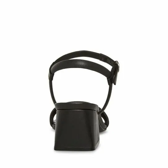 Women LUSTER BLACK LEATHER Black Leather Steve Madden Sandals Women LUSTER BLACK LEATHER Black Leather Steve Madden Sandals