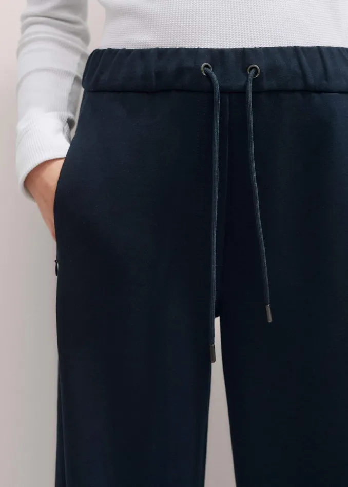 Women Luxe Travel Tailoring BarrelLeg Pant Navy MEEM