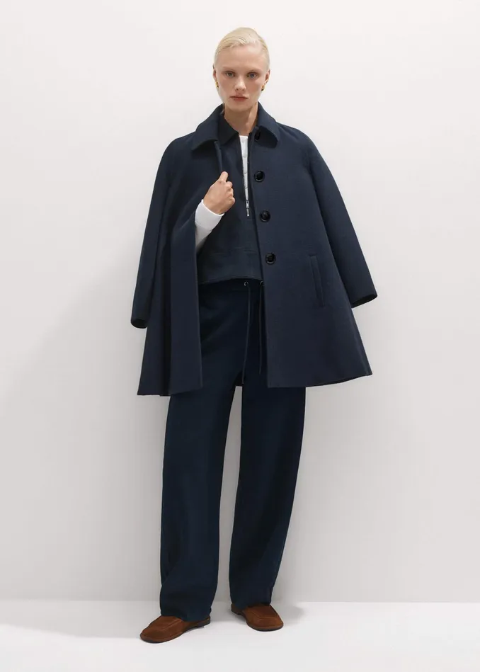 Women Luxe Travel Tailoring BarrelLeg Pant Navy MEEM