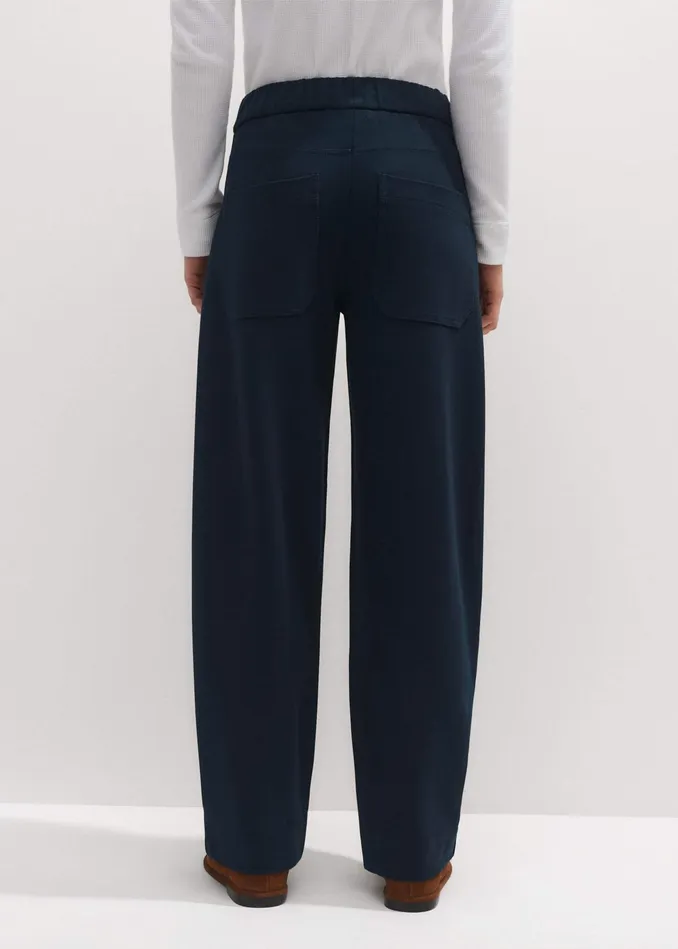 Women Luxe Travel Tailoring BarrelLeg Pant Navy MEEM