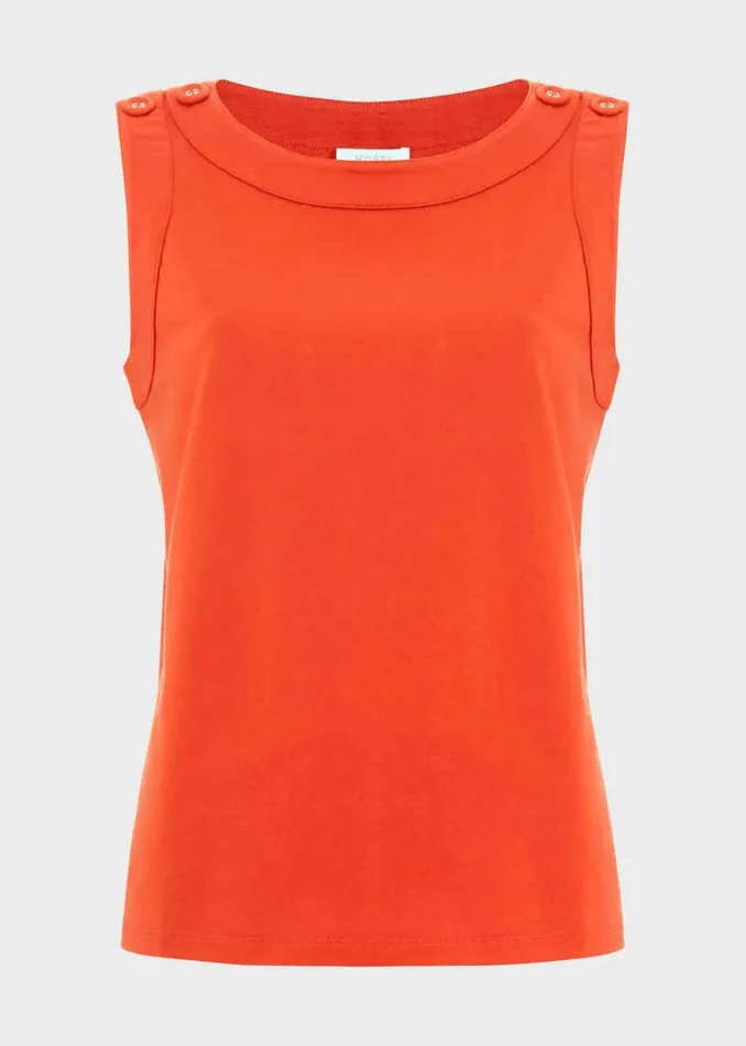 Women Maddy Cotton Top Hibiscus Red Hobbs Tops